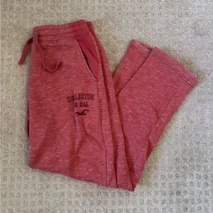 Hollister Coral Pink Fleece Jogger Pants